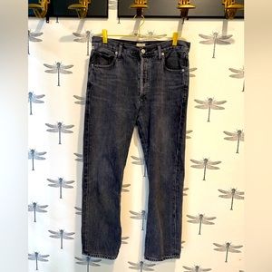 Citizens of Humanity McKenzie curved straight jeans, size 27, black